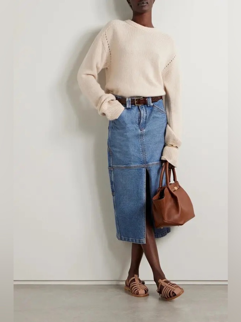 ALC Alden Denim Midi Skirt NWOT
